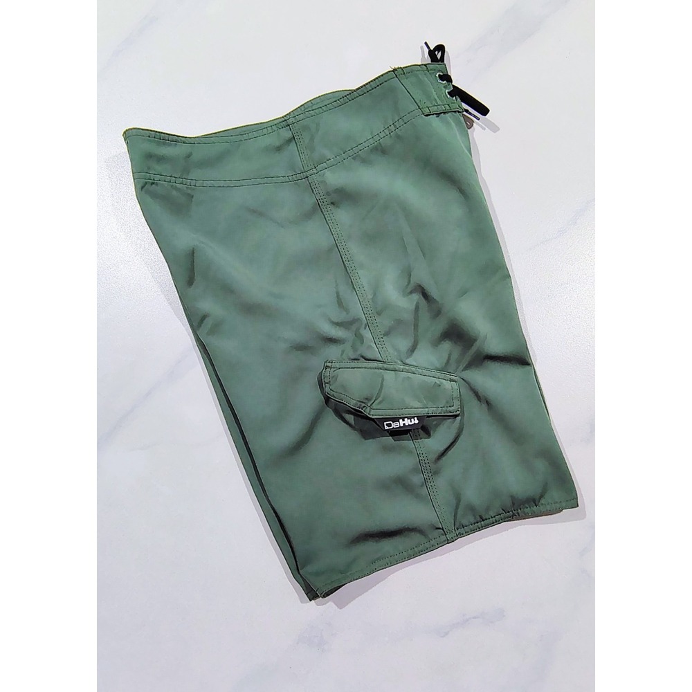 DA HUI Men's Unlined Board Shorts Green Cargo Pocket Size  30 x 10 In - Picture 9 of 11